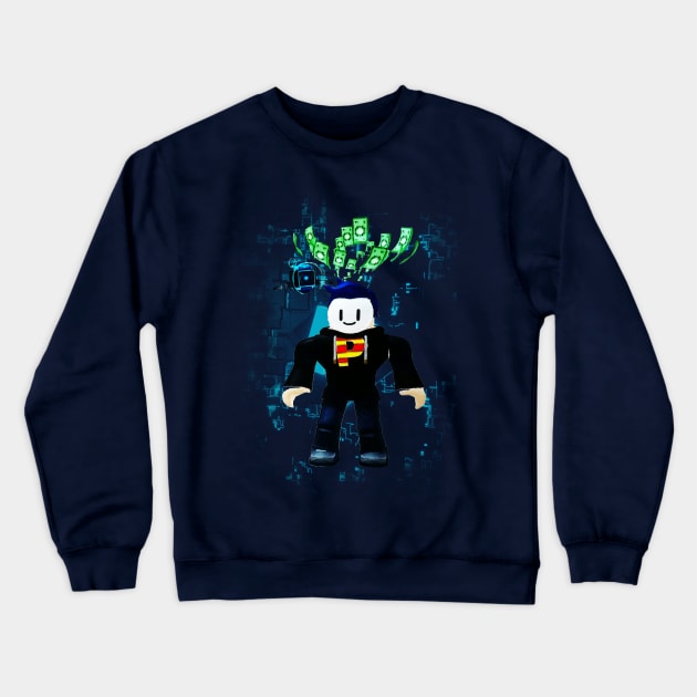 Roblox Boy Gamer Crewneck Sweatshirt by sketchart